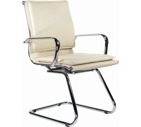 Изображение товара Кресло для приемных и переговорных BRABIX Kayman CF-102, экокожа, хром, бежевое S-0428 532573