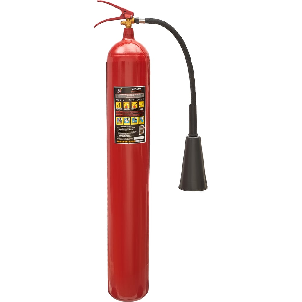 Изображение товара Углекислотный огнетушитель Gigant ОУ-7-ВСЕ-01 GT-ОУ-7 9.38 л домашний переносной