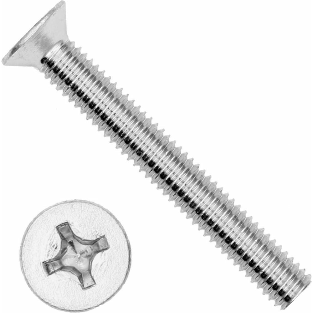 Изображение товара Винт BEFAST DIN 965, ГОСТ 17475-80, потай, цинк, М6x40