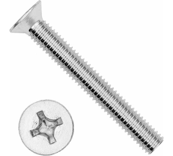 Изображение товара Винт BEFAST DIN 965, ГОСТ 17475-80, потай, покрытие цинк, М8x60 965F08060100S