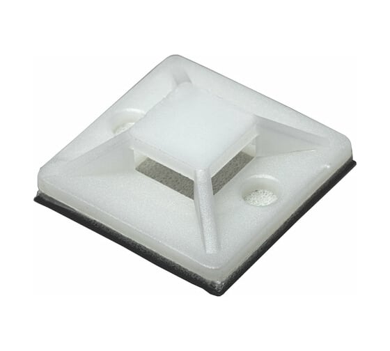 Изображение товара Самоклеящаяся площадка для крепления стяжи (хомута) SONNEN 25x25 мм, белая, 100 шт. 607926