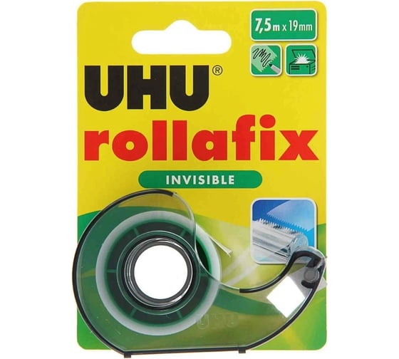 Изображение товара Невидимая клеящая лента UHU 19 мм х 7.5 м, в диспенсере, блистер 36960