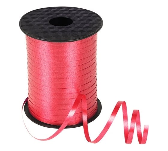 Изображение товара Упаковочная декоративная лента для шаров и подарков Золотая сказка 5 мм х 500 м, красная 591811