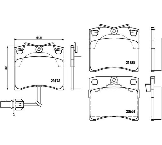 Изображение товара Колодки тормозные дисковые передние для автомобилей VW Transporter T4 91.5мм TRIALLI PF 1832