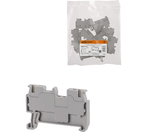 Изображение товара Безвинтовой клеммный зажим TDM ELECTRIC ЗКБ быстрого зажима, 1.5 кв. мм, 17.5А, серый (Ph-C PT 1,5/S) SQ0822-0159