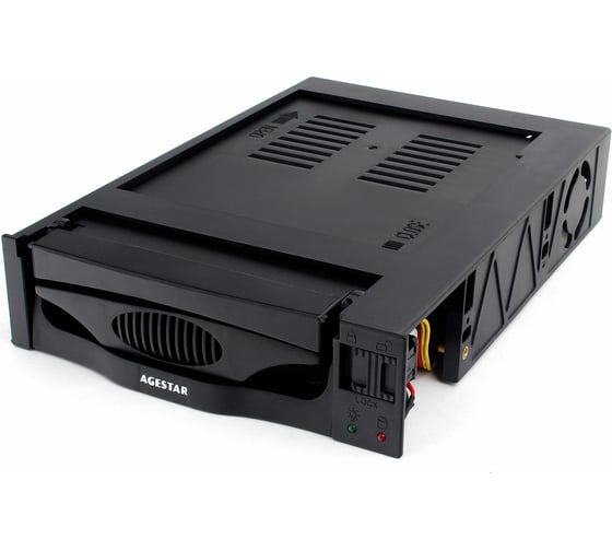 Изображение товара Mobile rack салазки AgeStar 3,5" SATA I/II/III, пластик, черный, SR3P-SW-2F (BLACK)