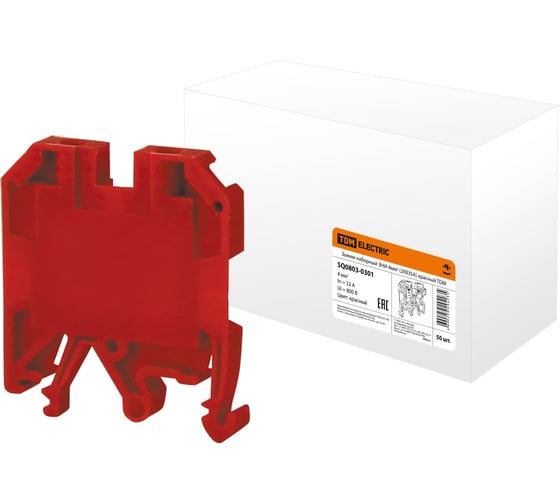 Изображение товара Наборный зажим TDM ELECTRIC ЗНИ-4 кв. мм (JXB35А), красный SQ0803-0301
