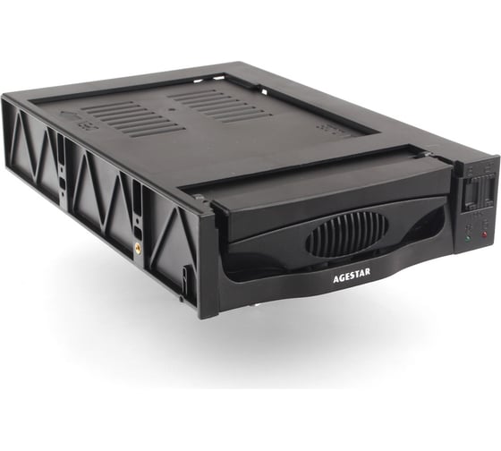 Изображение товара Mobile rack салазки AgeStar 3,5" SATA I/II/III, пластик, черный, SR3P-SW-1F (BLACK)