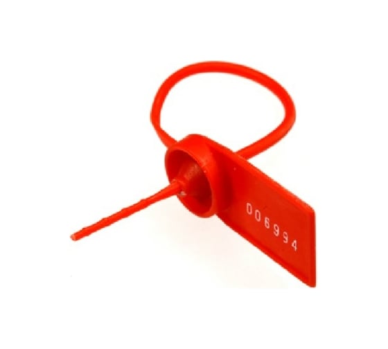 Изображение товара Пластиковая номерная пломба ООО Пломба.Ру D 2,2 мм, L 105 мм, красная 100 шт.КПП-3-2026 639322