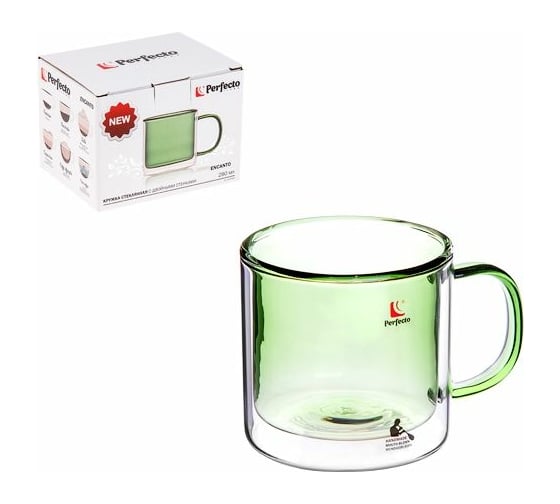 Изображение товара Стеклянная кружка PERFECTO LINEA Encanto лес с двойными стенками 280 мл 30-004280