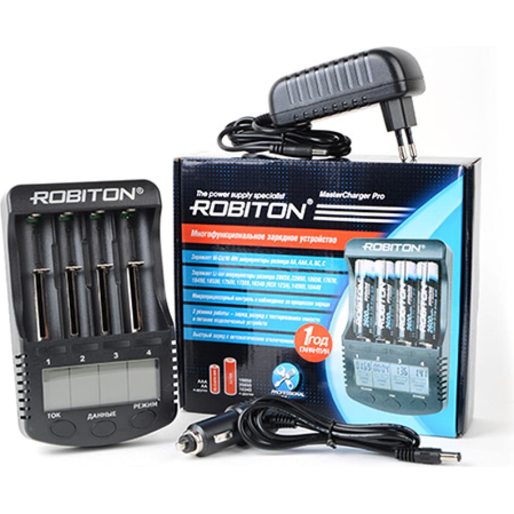 Интеллектуальное зарядное устройство Robiton аккумулятор крона robiton 270 mah rtu270mh 1 bl1 13187