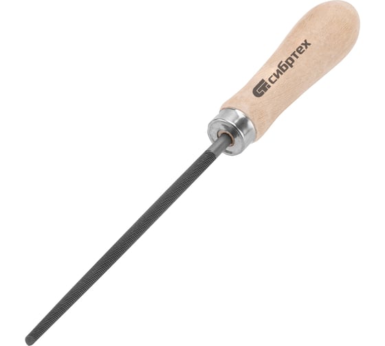 Изображение товара Круглый напильник 150 мм СИБРТЕХ деревянная ручка 16123