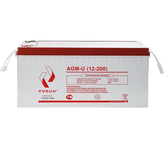 Изображение товара Аккумулятор АКБ 12-200 Рубин РЭ-АКБ12200