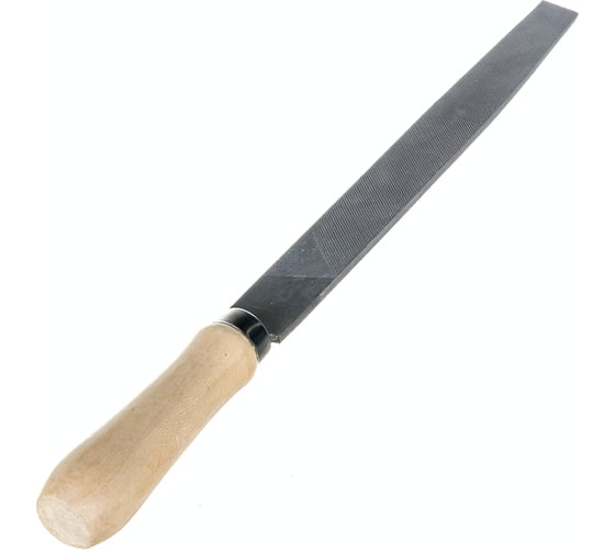 Изображение товара Плоский напильник 200 мм СИБРТЕХ деревянная ручка 16226