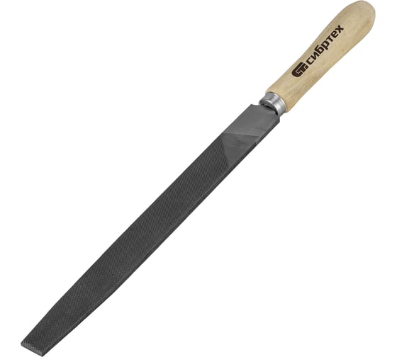 Изображение товара Плоский напильник 250 мм СИБРТЕХ деревянная ручка 16229