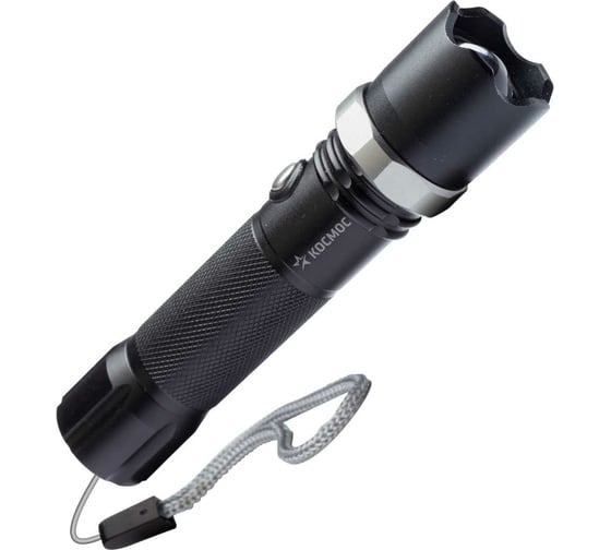 Изображение товара Ручной аккумуляторный фонарь КОСМОС 3Вт LED, линза, зум, Li-ion18650 1200mAh, анодированный алюминий, USB-шнур KOS112Lit