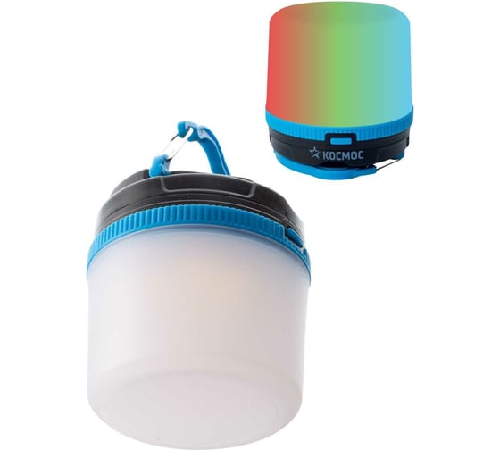 Изображение товара Кемпинговый походный фонарь КОСМОС теплый свет плюс мультиколор 2Вт/3xAAА/ABS-пластик, KOC602B