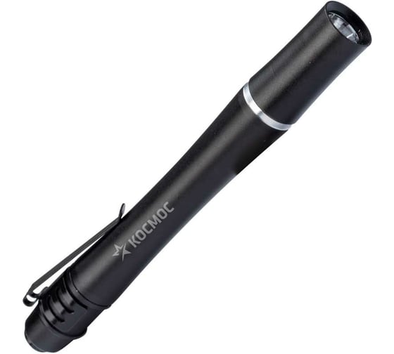Изображение товара Ручной фонарь КОСМОС 0,5Вт LED/2xAAА/корпус алюминий/зажим для крепления, KOS106B