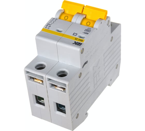 Изображение товара Автоматический выключатель IEK ВА47-29 2п, 3А, С, 4.5кА, MVA20-2-003-C