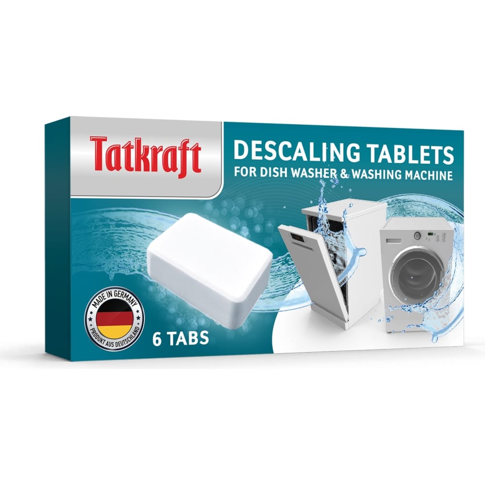 Таблетки для посудомоечной и стиральной машины от накипи Tatkraft дезинфицирующие таблетки алмадез