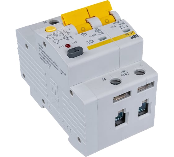Изображение товара Дифавтомат АД-12М 2п, C, 32А, 30мА IEK MAD12-2-032-C-030
