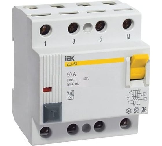 Изображение товара УЗО IEK MDV10-4-050-100 ВД1-63