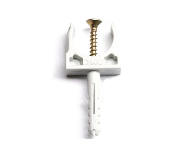 Изображение товара Держатель для труб DKC клипса d32мм+дюбель с винтом 50шт 51332DIY