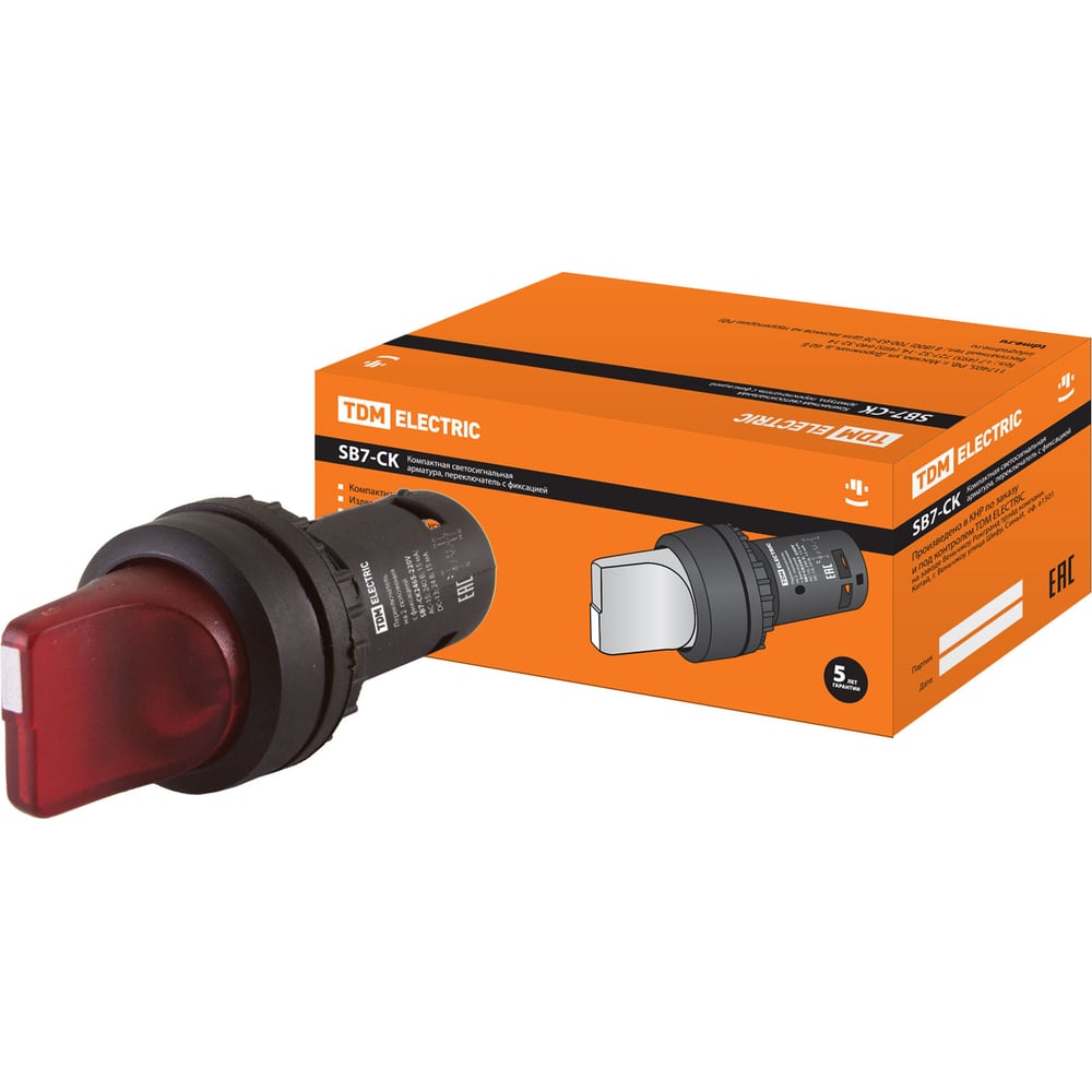 Изображение товара Переключатель на 2 положения с фиксацией TDM ELECTRIC SQ0746-0061 компактный и надежный