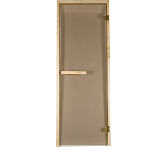 Изображение товара Дверь из стекла Банная линия 1.9x0.7 м, бронза матовая, коробка из хвои, 2 петли, ручка 12-921