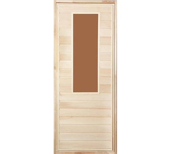 Изображение товара Дверь для бани Банная линия глухая со стеклом, 1.7x0.7 м, липа, класс Б, коробка из липы, петли 12-932