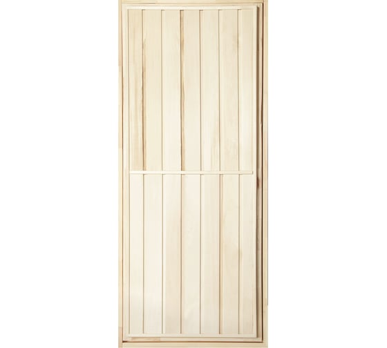 Изображение товара Дверь для бани Банная линия глухая с фольгой, 1.9x0.7 м, липа, класс Б, коробка из липы, петли 12-933