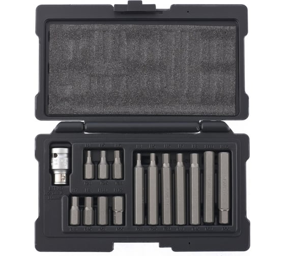 Изображение товара Набор бит (HEX; 1/2''; 10 мм; 15 предметов) в пластиковом боксе MASTER MATRIX 11313