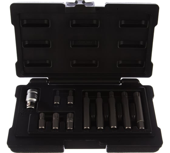 Изображение товара Набор бит SPLINE (11 предметов; 10 мм; 1/2''; CrV) STELS 11312