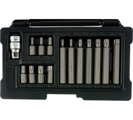 Изображение товара Набор бит (TORX; хвостовик-шестигранник; 10 мм; 15 предметов) в пластиковом боксе STELS 11315