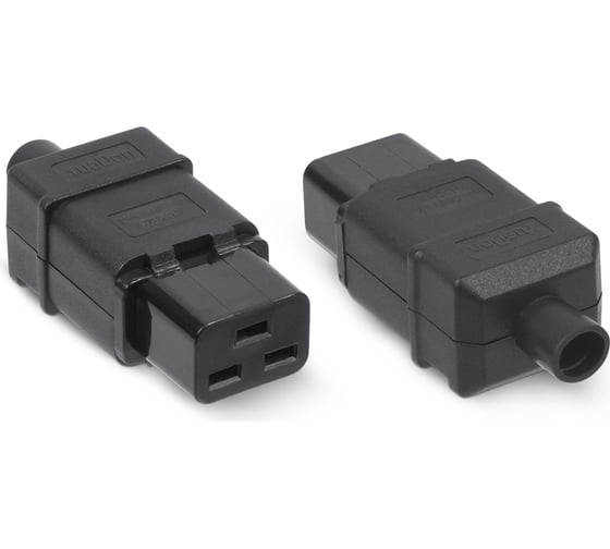 Изображение товара Разборная вилка Cabeus С19 16А, 250 V, черная IEC-320-C19