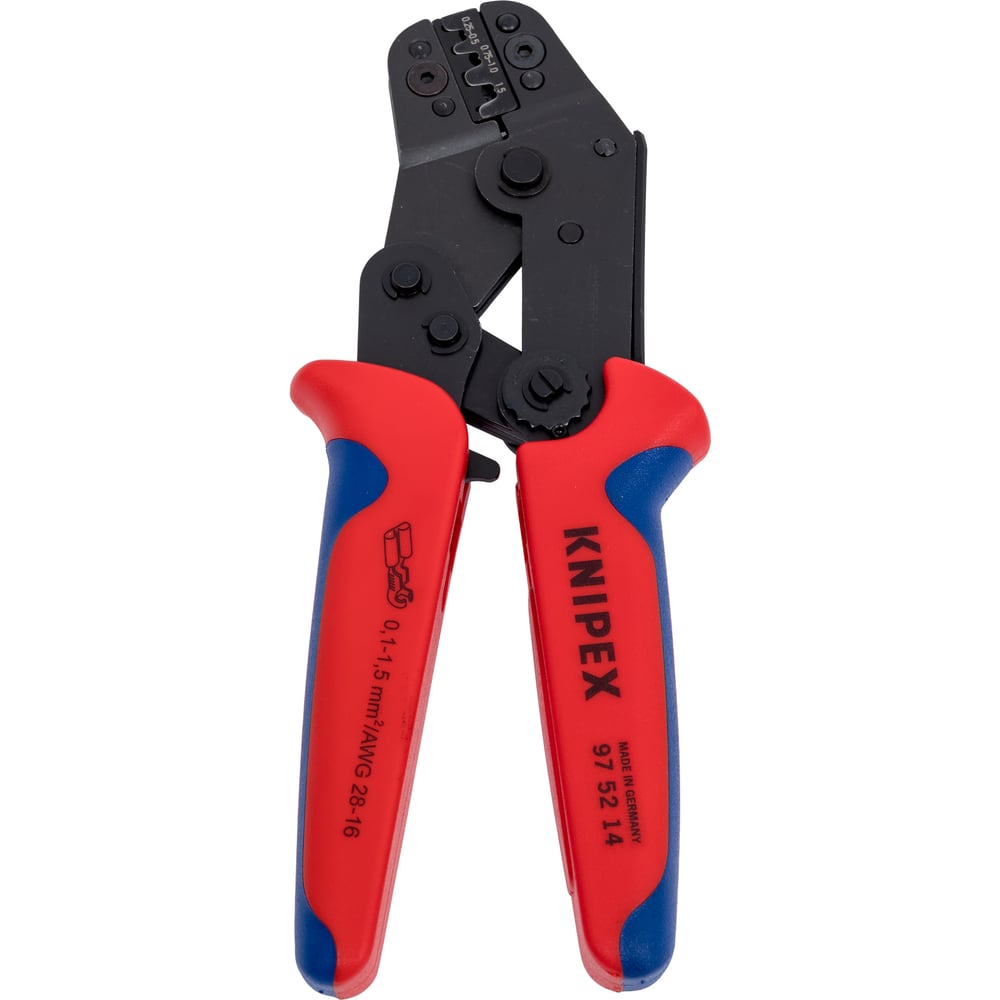 Изображение товара Ручной обжимник KNIPEX KN-975214 для изолированных и неизолированных наконечников