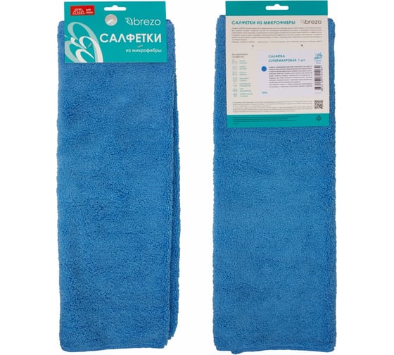 Изображение товара Супермахровая салфетка для уборки пола BREZO микрофибра, синяя, 1 шт. 70006