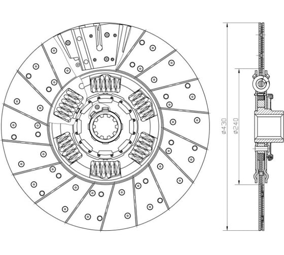 Изображение товара Диск сцепления ведомый для автомобилей DAF CF 75/ CF 85/ CF; MAN TGA/ TGX/TGS TRIALLI FD 402