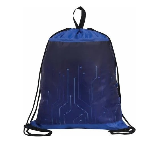 Изображение товара Большой мешок для обуви с ручкой BRAUBERG Electro карман на молнии, сетка, 51x41 см 271061