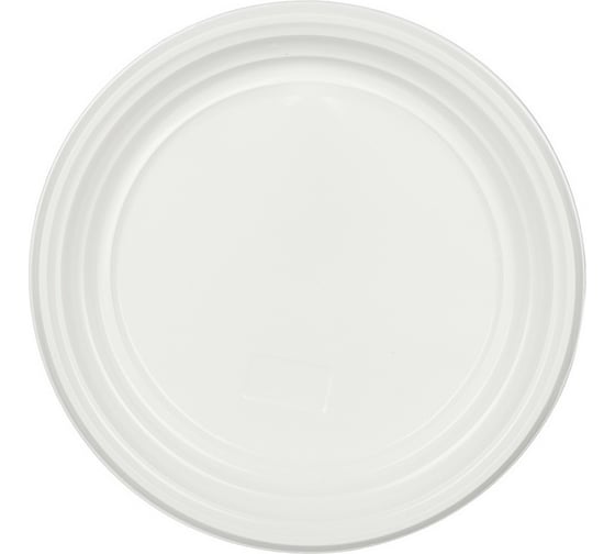 Изображение товара Одноразовая пластиковая тарелка Комус Стандарт 205 мм белая 100 штук в упаковке 1092162