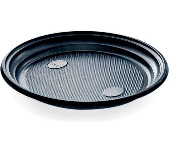 Изображение товара Одноразовая пластиковая тарелка Комус 210 мм черная 50 штук в упаковке 1305765