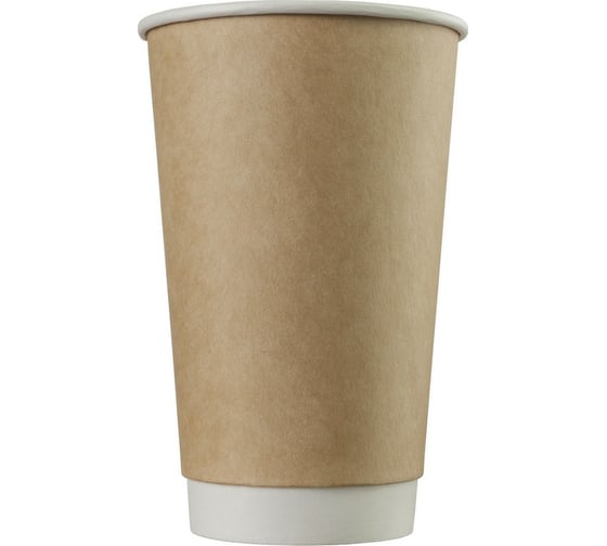 Изображение товара Одноразовый бумажный стакан Комус 400 мл коричневый 25 штук в упаковке Стандарт 1163957