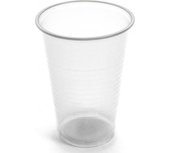 Изображение товара Одноразовый пластиковый стакан Комус 200 мл прозрачный 100 штук в упаковке Эконом 145595