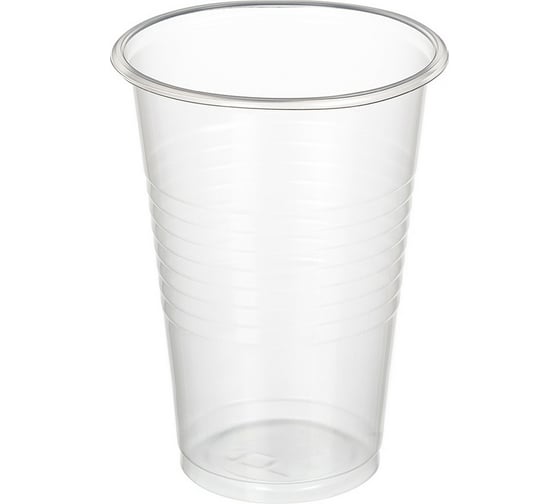 Изображение товара Одноразовый пластиковый стакан Комус 200 мл прозрачный 100 штук в упаковке Бюджет 661982