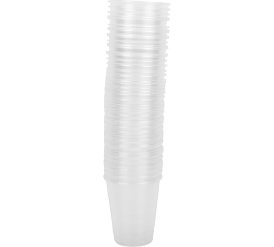 Изображение товара Одноразовый пластиковый стакан Комус 300 мл прозрачный 50 штук в упаковке Бюджет 661984