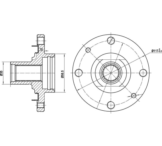 Изображение товара Ступица передняя для автомобиля Лада 1118/2170/2190 TRIALLI MR 0118