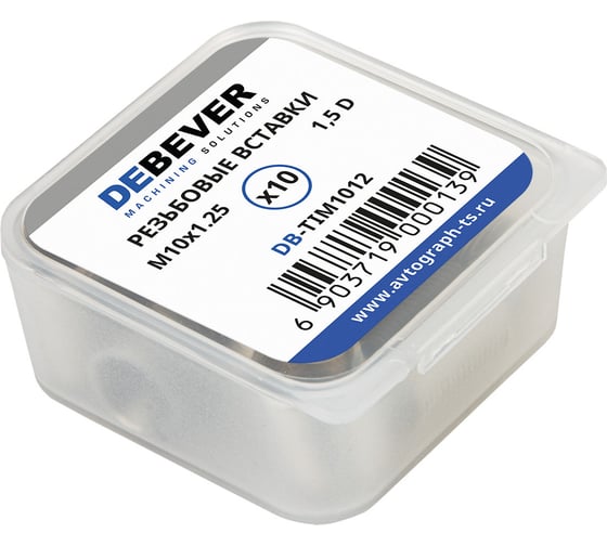 Изображение товара Резьбовые вставки DeBever M10x1.25, 1.5D, 10 предметов DB-TIM1012