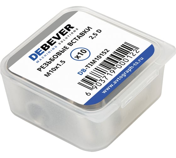 Изображение товара Резьбовые вставки DeBever M10x1.5, 2.5D, 10 предметов DB-TIM10152