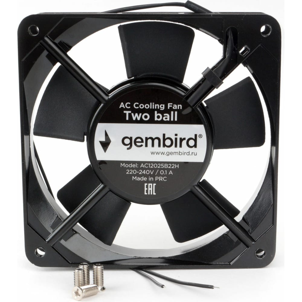 Вентилятор Gembird вентилятор промышленный noiseblocker ip55 serie 1225 24 24 120x120x25 мм 2400 об мин 41 дба напр 24в