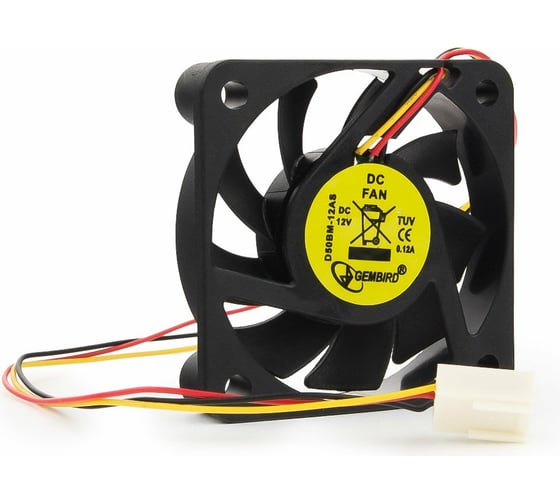 Изображение товара Вентилятор Gembird 50x50x10, подшипник, 3 pin, провод 25 см, D50BM-12AS